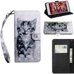 For Motorola Moto E20 / E30 / E40 3D Painted Pattern Leather Phone Case(Smile Cat)
