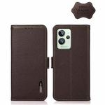 For OPPO Realme GT2 Pro KHAZNEH Side-Magnetic Litchi Genuine Leather RFID Phone Case(Brown)