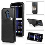 For Huawei Mate 20 Lite Pure Color Oblique Card PU + TPU Phone Case(Black)