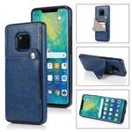 For Huawei Mate 20 Pro Pure Color Oblique Card PU + TPU Phone Case(Blue)