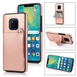 For Huawei Mate 20 Pro Pure Color Oblique Card PU + TPU Phone Case(Rose Gold)