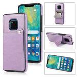 For Huawei Mate 20 Pro Pure Color Oblique Card PU + TPU Phone Case(Purple)