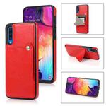 For Huawei P30 Pure Color Oblique Card PU + TPU Phone Case(Red)