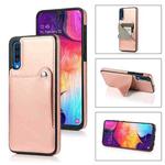 For Huawei P30 Pure Color Oblique Card PU + TPU Phone Case(Rose Gold)