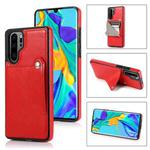 For Huawei P30 Pro Pure Color Oblique Card PU + TPU Phone Case(Red)