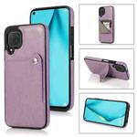 For Huawei P40 Lite Pure Color Oblique Card PU + TPU Phone Case(Purple)