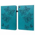 For Lenovo M10 Plus 10.6 3rd Gen 2022 Embossed Butterfly Pattern Horizontal Flip Leather Tablet Case(Blue)