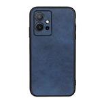 For vivo Y75 5G Accurate Hole Two-color Calf Texture Shockproof Phone Case(Blue)