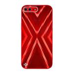 9XA Texture TPU + Tempered Glass Phone Case For iPhone 8 Plus / 7 Plus(Red)