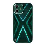 For iPhone 11 9XA Texture TPU + Tempered Glass Phone Case (Green)