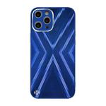 For iPhone 11 Pro Max 9XA Texture TPU + Tempered Glass Phone Case (Blue)