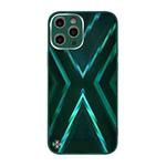 For iPhone 11 Pro Max 9XA Texture TPU + Tempered Glass Phone Case (Green)