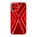 For iPhone 12 9XA Texture TPU + Tempered Glass Phone Case(Red)