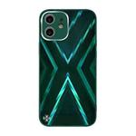 For iPhone 12 9XA Texture TPU + Tempered Glass Phone Case(Green)