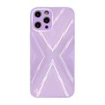 For iPhone 12 Pro 9XA Texture TPU + Tempered Glass Phone Case(Purple)