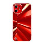 For iPhone 12 Spotlight Texture TPU + Tempered Glass Phone Case(Red)