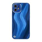 For iPhone 11 Lightning Texture TPU + Tempered Glass Phone Case (Blue)