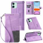 For iPhone 11 Splicing Leather Phone Case (Purple)