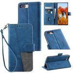 Splicing Leather Phone Case For iPhone 8 Plus / 7 Plus(Blue)