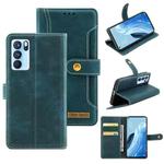 For OPPO Reno6 Pro 5G Copper Buckle Leather Phone Case(Green)