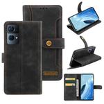 For OPPO Reno7 Pro 5G Copper Buckle Leather Phone Case(Black)