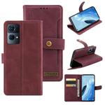 For OPPO Reno7 Pro 5G Copper Buckle Leather Phone Case(Maroon)