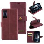 For Xiaomi Redmi K50 Gaming Copper Buckle Leather Phone Case(Maroon)