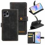 For Honor 60 SE Copper Buckle Leather Phone Case(Black)