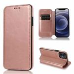 For iPhone 12 mini Knight Magnetic Suction Leather Phone Case (Rose Gold)