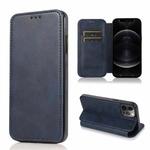 For iPhone 12 / 12 Pro Knight Magnetic Suction Leather Phone Case(Blue)