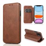For iPhone 11 Knight Magnetic Suction Leather Phone Case (Brown)