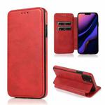 For iPhone 11 Pro Max Knight Magnetic Suction Leather Phone Case (Red)
