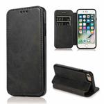 For iPhone SE 2022 / SE 2020 / 8 / 7 Knight Magnetic Suction Leather Phone Case(Black)