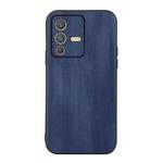 For vivo S12 5G / V23 5G Yellow Cow Texture PU Phone Case(Blue)