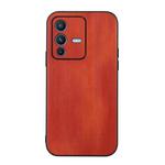 For vivo S12 Pro 5G / V23 Pro 5G Yellow Cow Texture PU Phone Case(Brown)