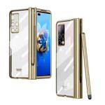 For Huawei Mate X2 Electroplating Hinge Phone Case with Stylus(Gold)