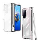 For Huawei Mate X2 Electroplating Hinge Phone Case with Stylus(Transparent)