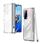 For Huawei Mate X2 Full Body Electroplating Hinge Phone Case with Stylus(Transparent)