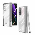 For Samsung Galaxy Z Fold2 5G Full Body Electroplating Hinge Phone Case with Stylus(Silver)