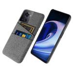 For OnePlus Ace Cloth Texture Card Slot PC+Nylon Phone Case(Grey)