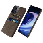 For OnePlus Ace Cloth Texture Card Slot PC+Nylon Phone Case(Brown)