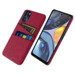 For Motorola Moto G 5G 2022 Cloth Texture Card Slot PC+Nylon Phone Case(Red)