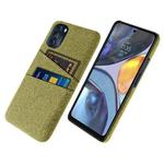 For Motorola Moto G 5G 2022 Cloth Texture Card Slot PC+Nylon Phone Case(Yellow)