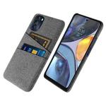For Motorola Moto G 5G 2022 Cloth Texture Card Slot PC+Nylon Phone Case(Grey)