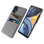 For Motorola Moto G 5G 2022 Cloth Texture Card Slot PC+Nylon Phone Case(Light Grey)