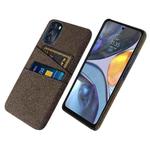 For Motorola Moto G 5G 2022 Cloth Texture Card Slot PC+Nylon Phone Case(Brown)