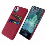 For Nokia G11 Cloth Texture Card Slot PC+Nylon Phone Case(Red)