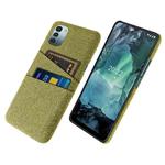 For Nokia G21 Cloth Texture Card Slot PC+Nylon Phone Case(Yellow)