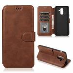 For Samsung Galaxy A6+ Shockproof PU + TPU Leather Phone Case(Brown)