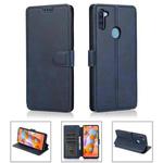 For Samsung Galaxy A11 EU Version Shockproof PU + TPU Leather Phone Case(Blue)